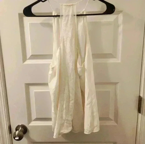 Haute Hippie Halter Keyhole Off-White Top Tank Size Small #G204 - Picture 4 of 7